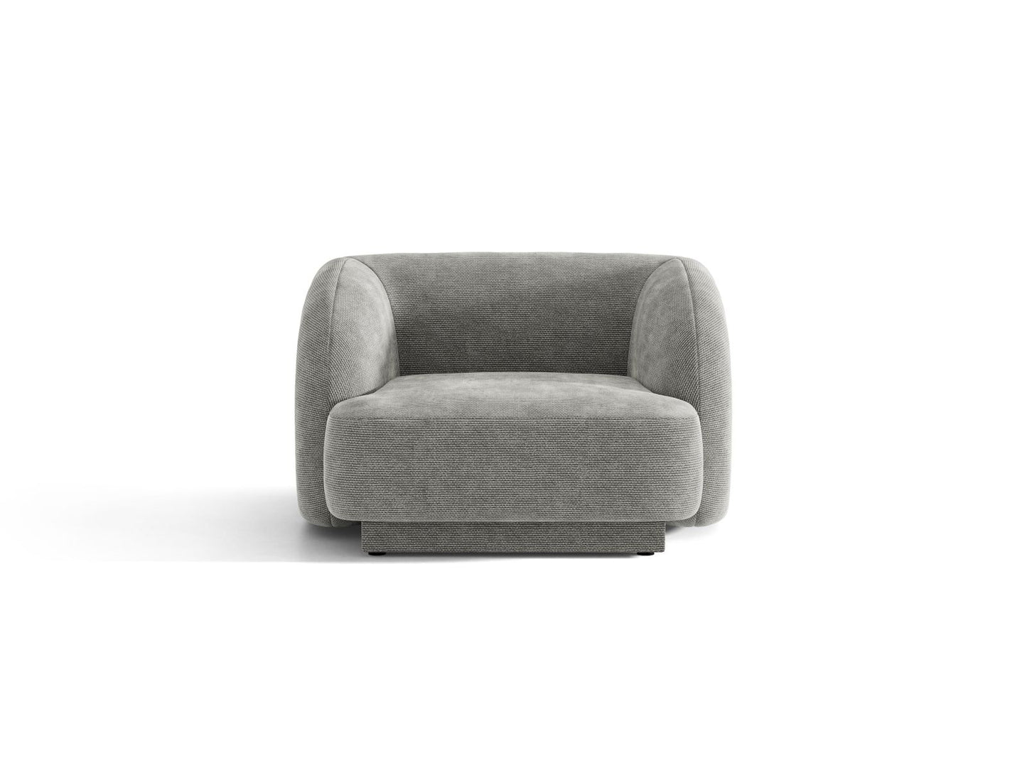 Miley — Armchair Light Grey (Eden 18 Grey) Black Plastic