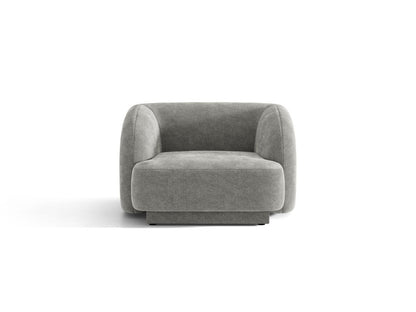 Miley — Armchair Light Grey (Eden 18 Grey) Black Plastic