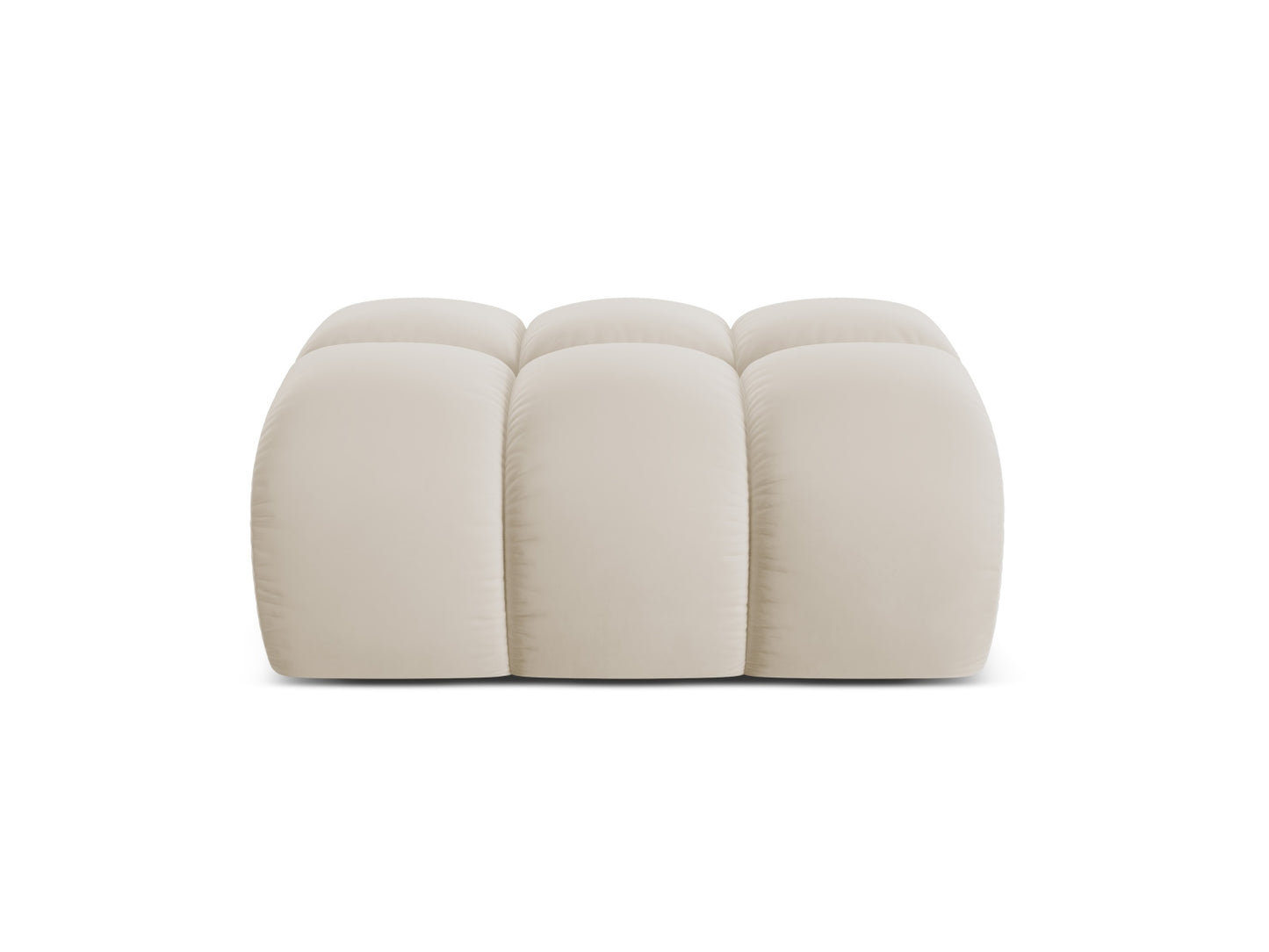 Treno — Pouf Dark Beige (Bluvel 30) Black Plastic