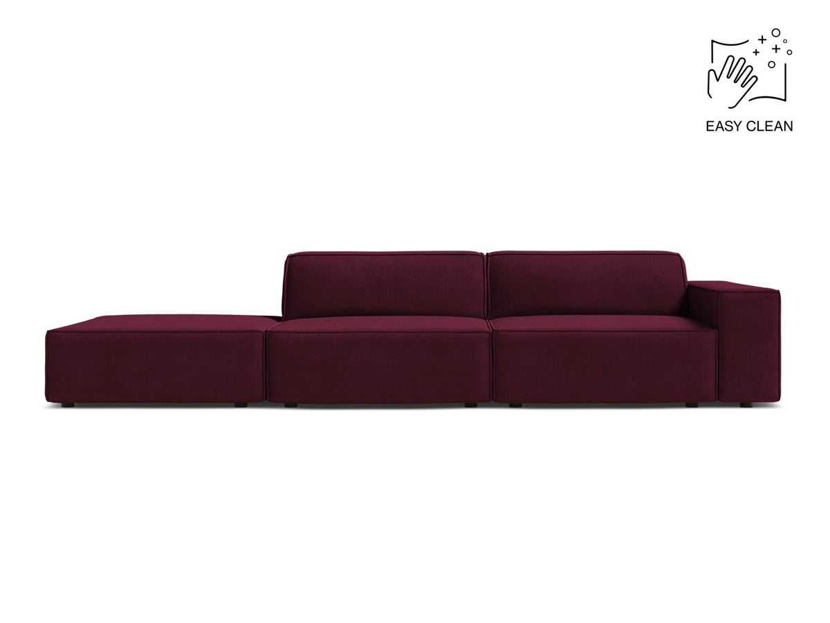 Jodie — Sofa Burgundy (Venus 2932) Black Plastic Left