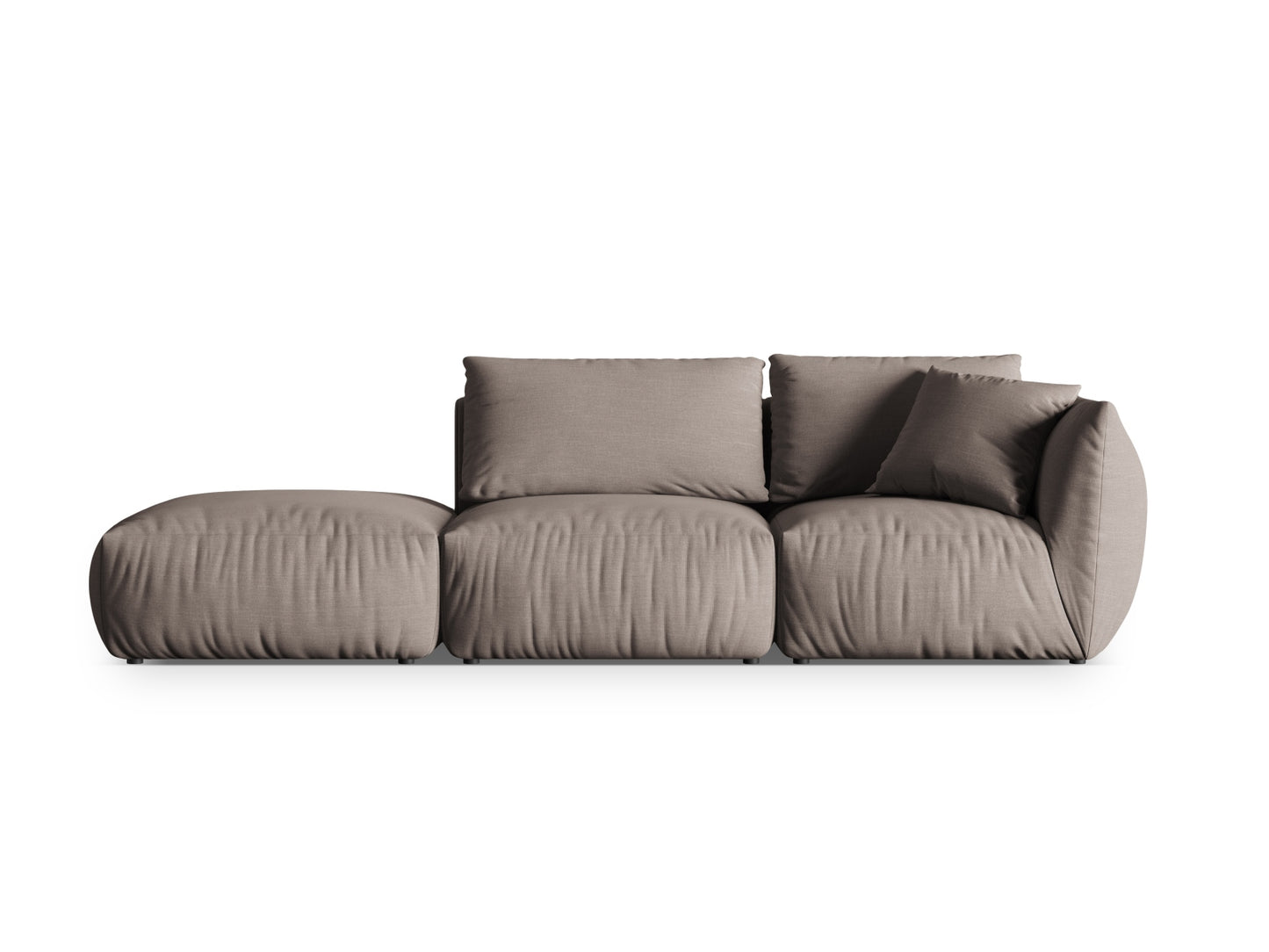 Chris — Sofa Warm grey (LINS 07) Black Plastic Left