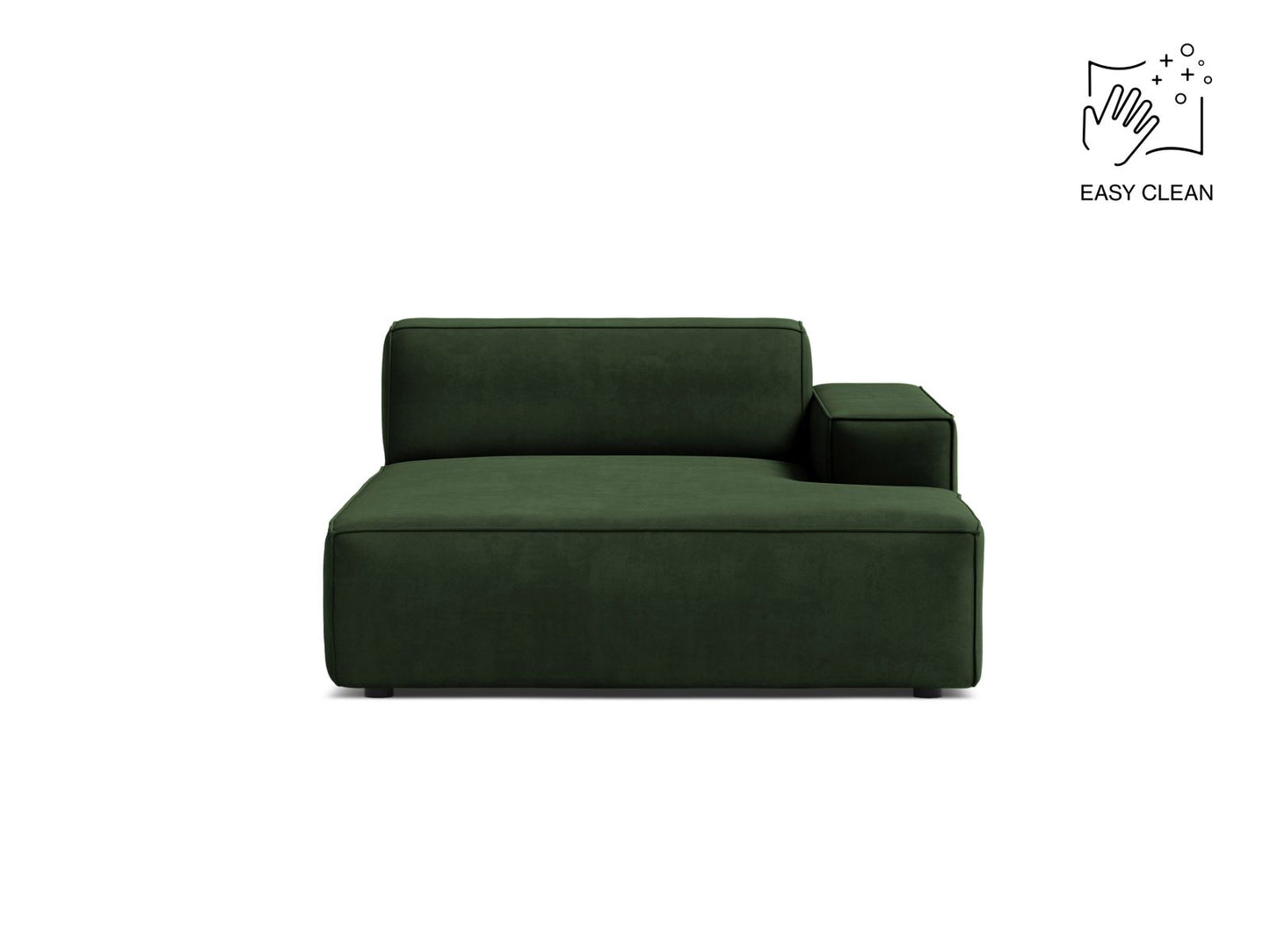 Jodie — Chaise Longue Bottle Green (Venus 2940) Black Plastic Right