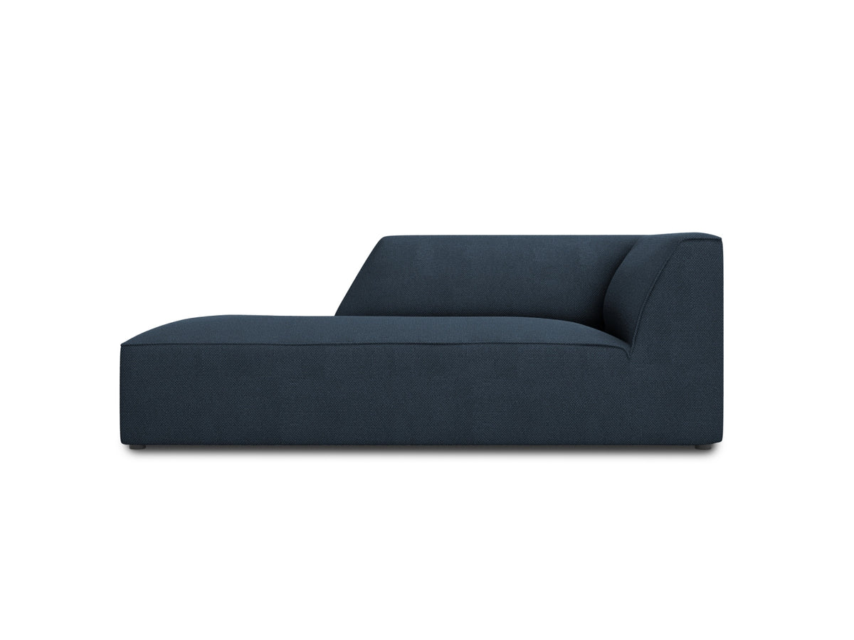 Ruby — Chaise Longue Navy Blue (Ottawa 18) Black Plastic Left