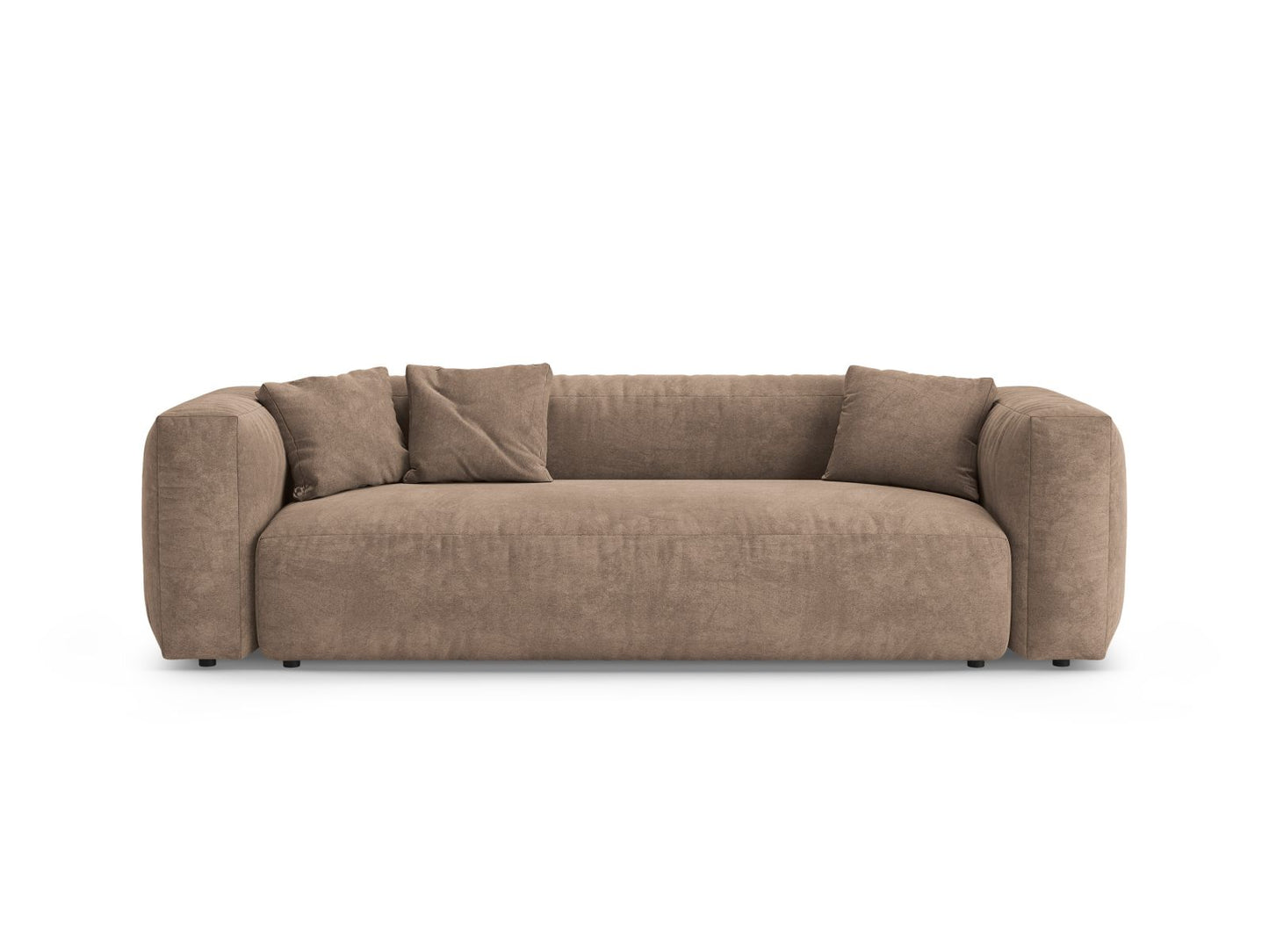 Martina — Sofa Dark Beige (Vogue 3) Black Plastic