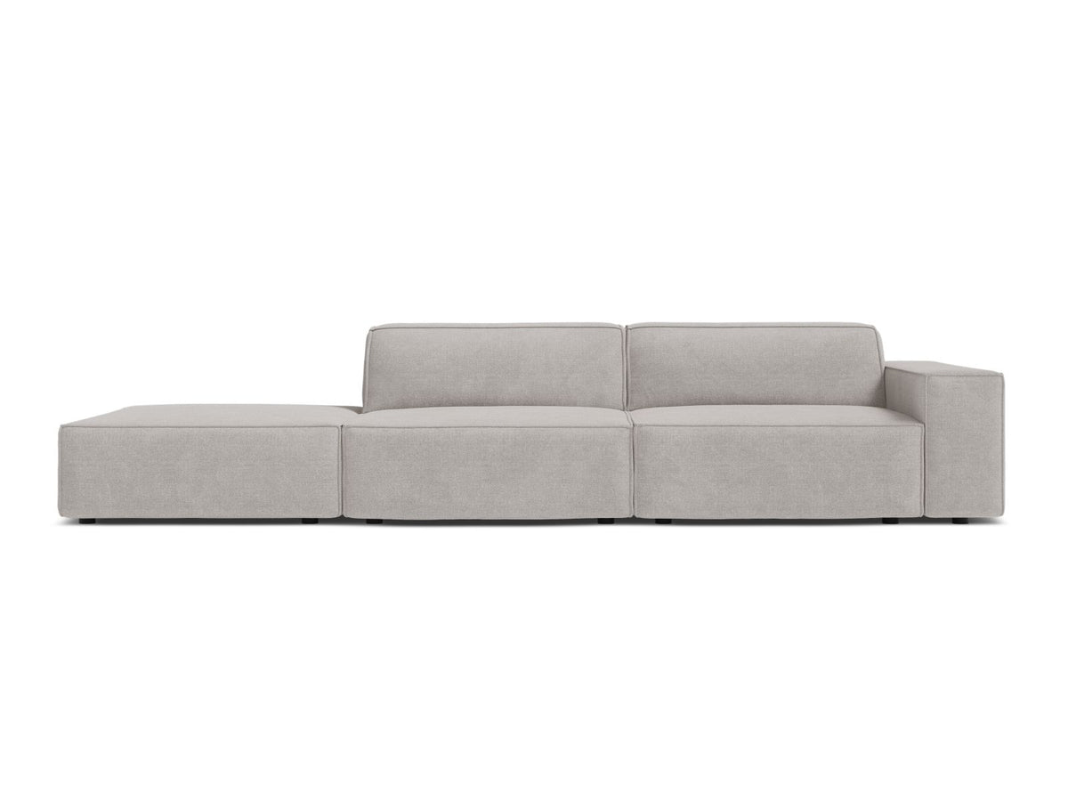 Jodie — Sofa Light Grey (Liberty 18) Black Plastic Left