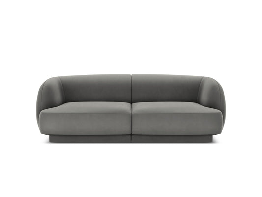 Miley — Sofa Light Grey (Bluvel 13) Black Plastic