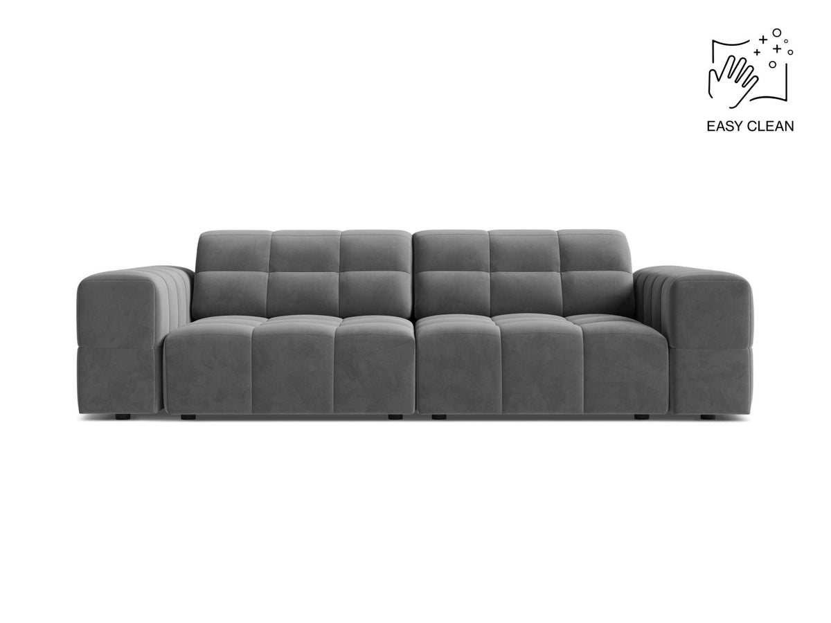 Jennifer — Sofa Light Grey (Venus 2929) Black Plastic
