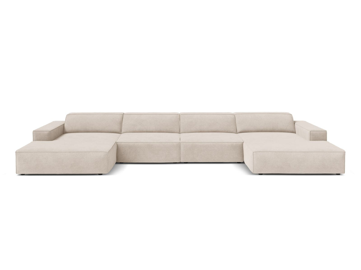 Jodie — Panoramic Sofa Beige (Liberty 2) Black Plastic