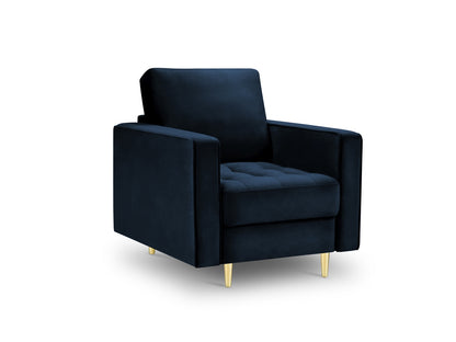 Aspen — Armchair Royal Blue (Salvador 5) Gold Metal