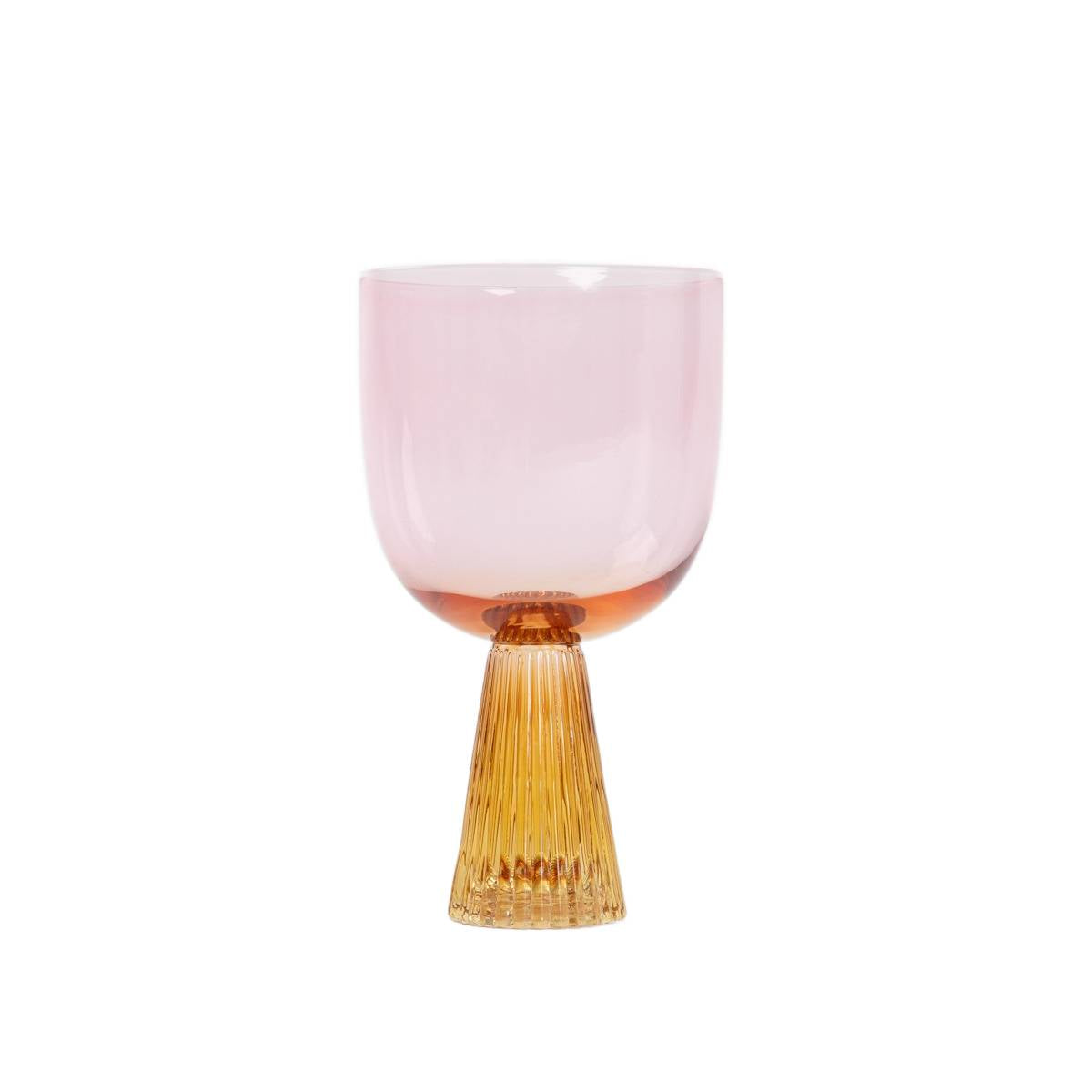 FANTASIE Funnel Glass Pink and Yellow with Fluted Stem 0.31L