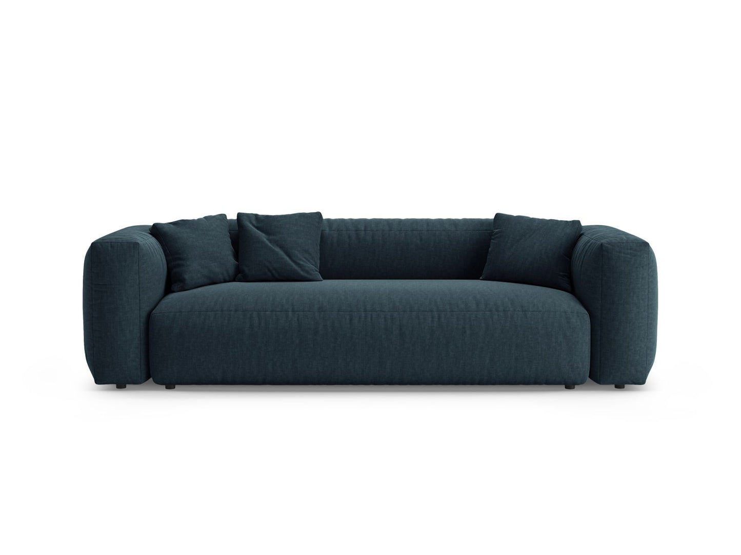 Martina — Sofa Blue Jeans (Boston Ocean) Black Plastic