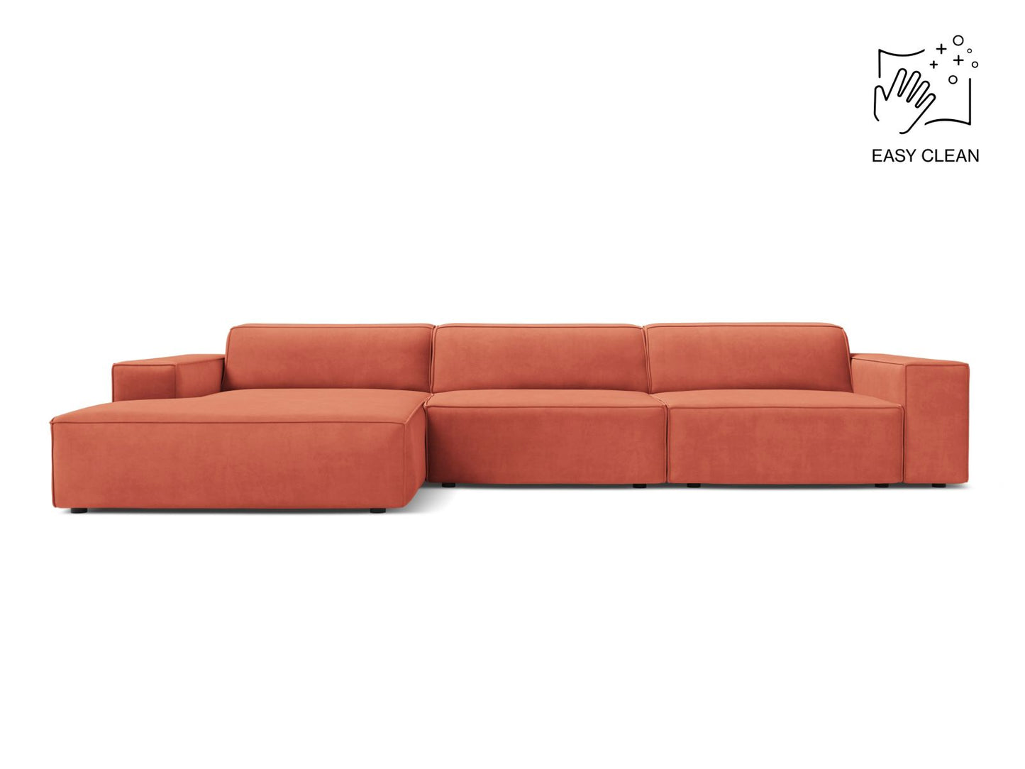 Jodie — Corner Sofa (284x162x77 cm) Coral (Venus 2933) Left