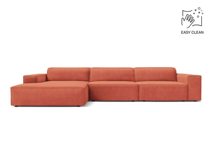 Jodie — Corner Sofa (284x162x77 cm) Coral (Venus 2933) Left