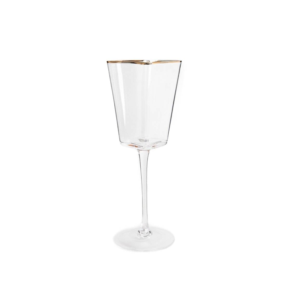 AMAR Heart-Shaped Wine Glass with Golden Rim 0.3L