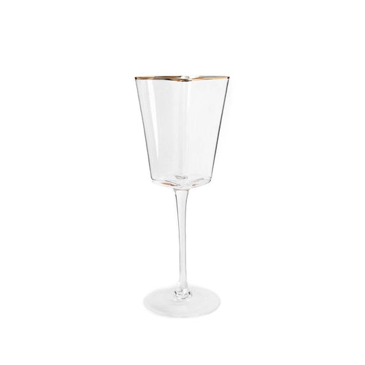 AMAR Heart-Shaped Wine Glass with Golden Rim 0.3L