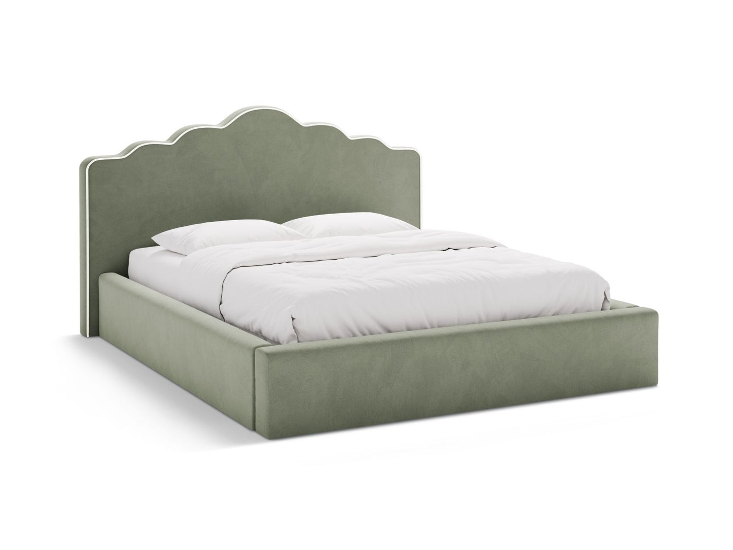 Dream — Bed (200x222x122 cm) Ivory && Green (Magic Velvet 2256 && Magic Velvet 2243)