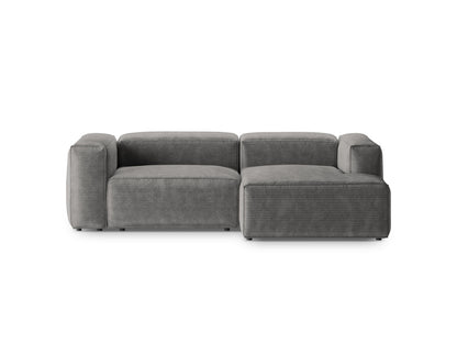 Bergamo — Corner Sofa Light Grey (Perla 30) Black Plastic Right