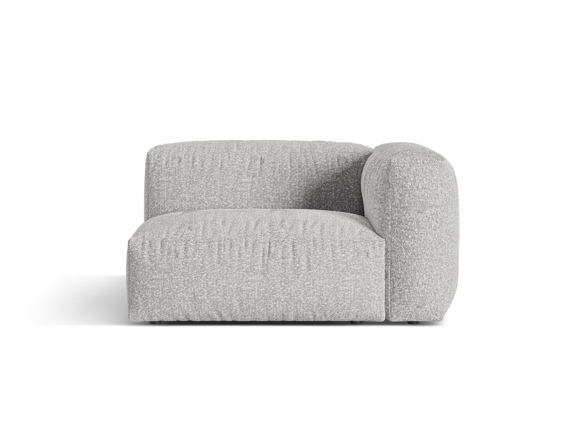 Martina — Modular Sofa Silver (Monet Silver) Black Plastic Right