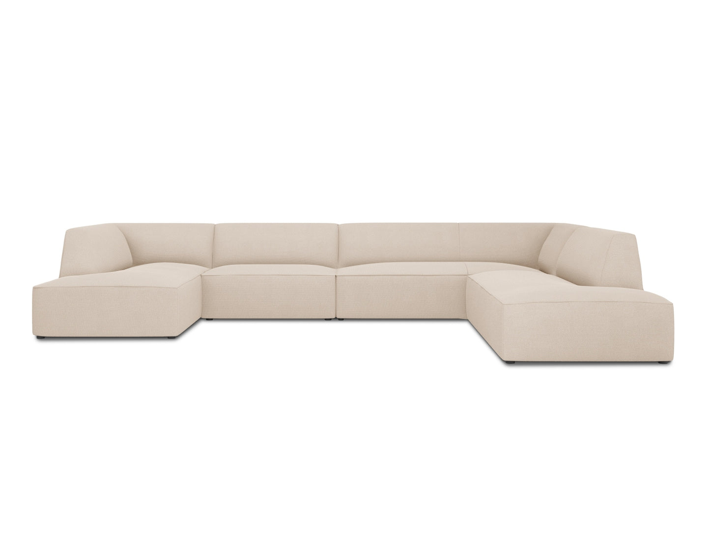 Ruby — Panoramic Sofa Beige (Ottawa 8) Black Plastic Right
