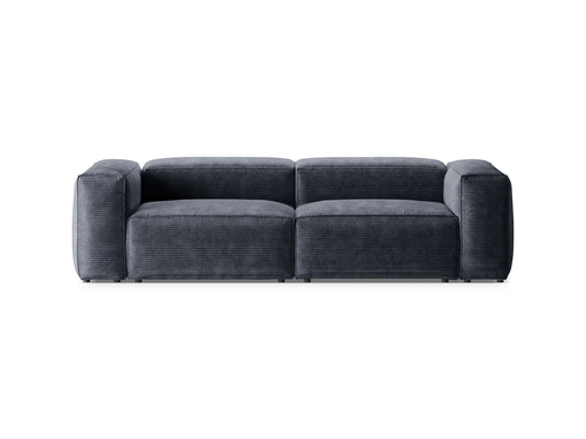 Bergamo — Sofa Muted Blue (Perla 45) Black Plastic