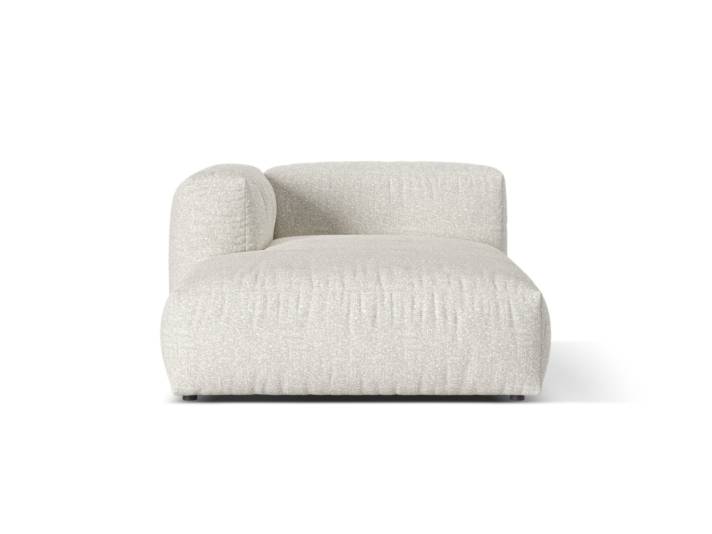 Martina — Chaise Longue Grey Beige Melange (Monet Pearl) Black Plastic Left
