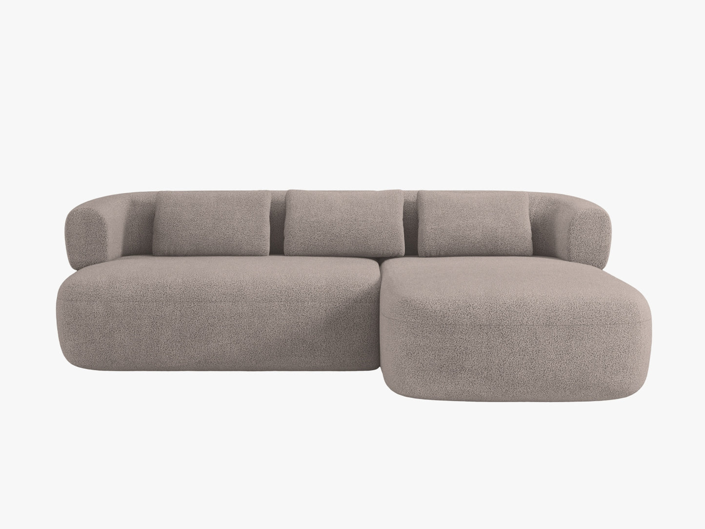 Jenny — Corner Sofa Light Brown (Now or Never 16) Black Plastic Right