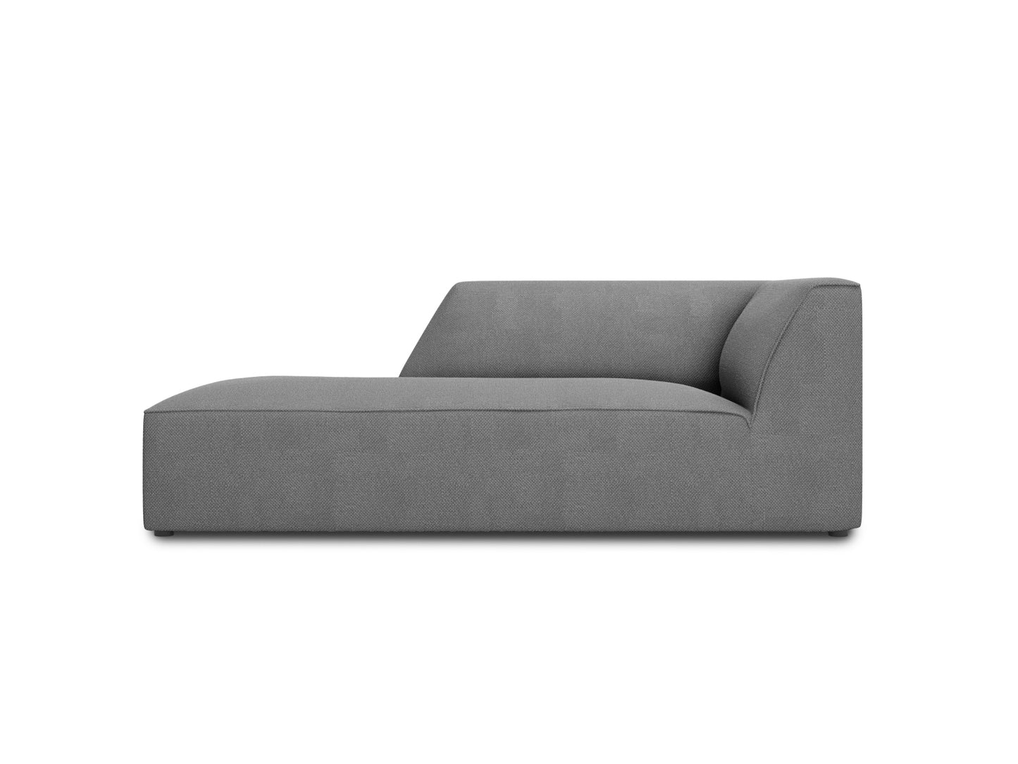 Ruby — Chaise Longue Grey (Ottawa 11) Black Plastic Left