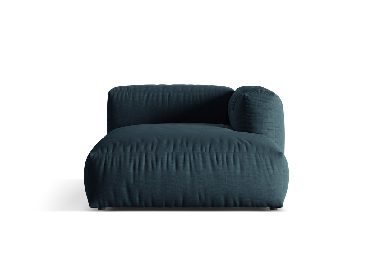 Martina — Chaise Longue Blue Jeans (Boston Ocean) Black Plastic Right