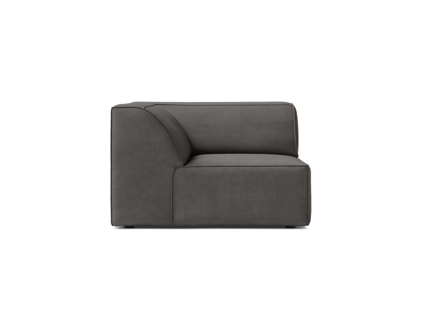 Jodie — Modular Sofa Light Grey (Bluvel 13) Black Plastic