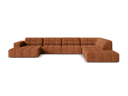 Jennifer — Panoramic Sofa Brick (Eden 10 Terra) Black Plastic Right