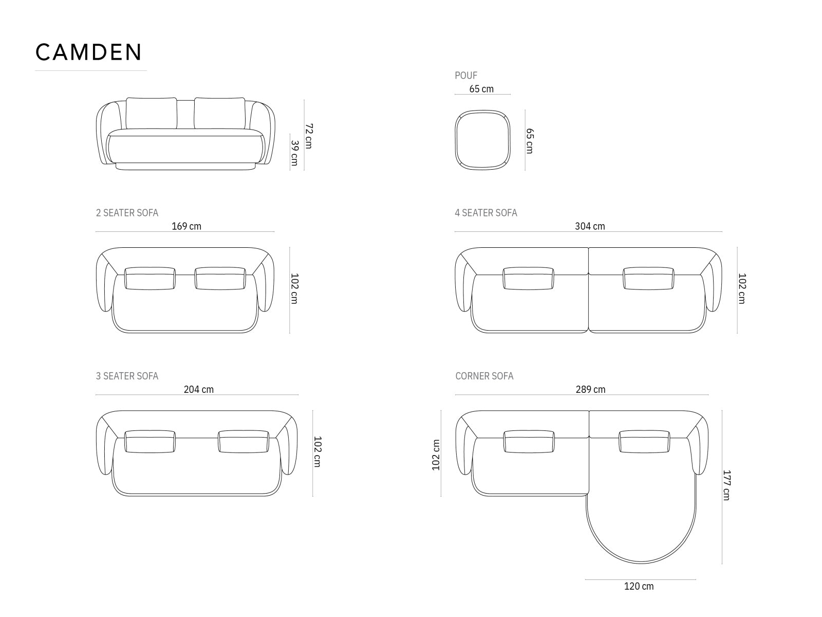 Camden — Sofa (169x102x72 cm)