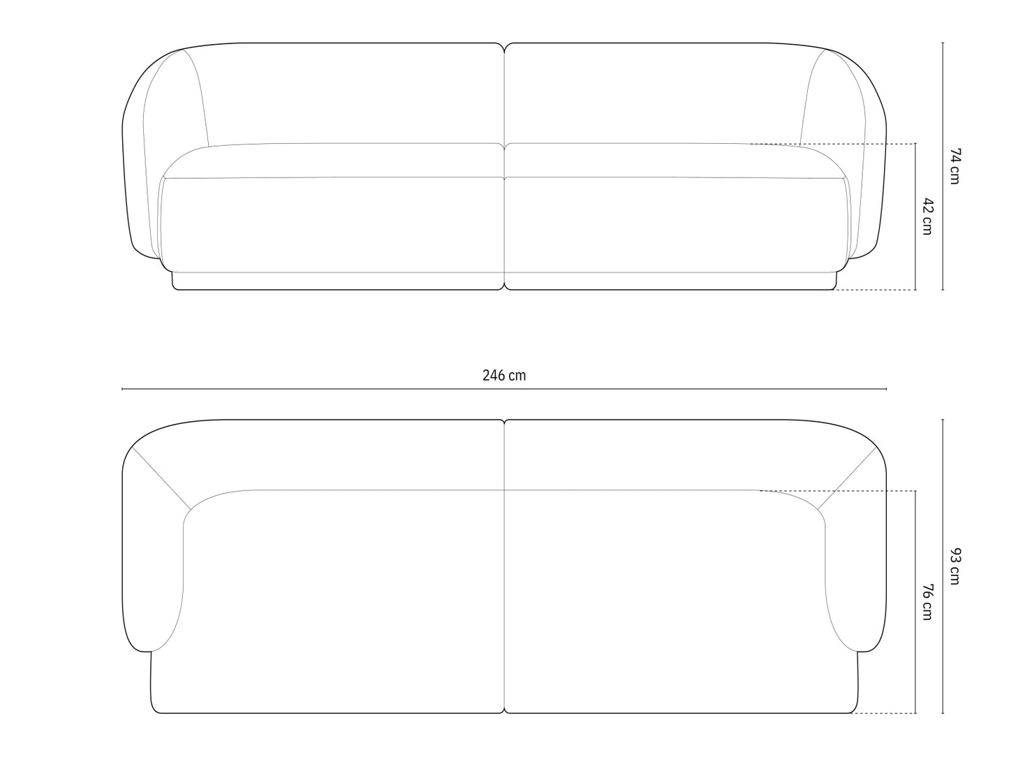 Gomera — Sofa (246x93x74 cm)