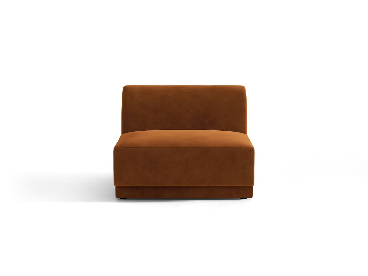 Miley — Modular Sofa Terracotta (Bluvel 4215) Black Plastic