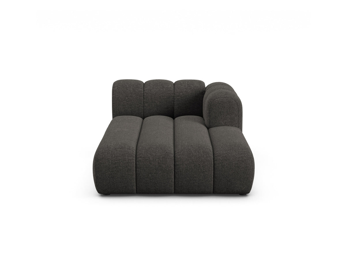 Lupine — Chaise Longue Dark Grey (Eden 20 Graphite) Black Plastic Right