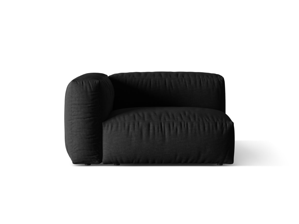 Martina — Modular Sofa Black (Boston Black) Black Plastic Left