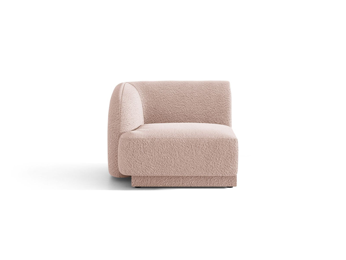 Miley — Modular Sofa Powder Pink (Baloo 2072) Black Plastic Left