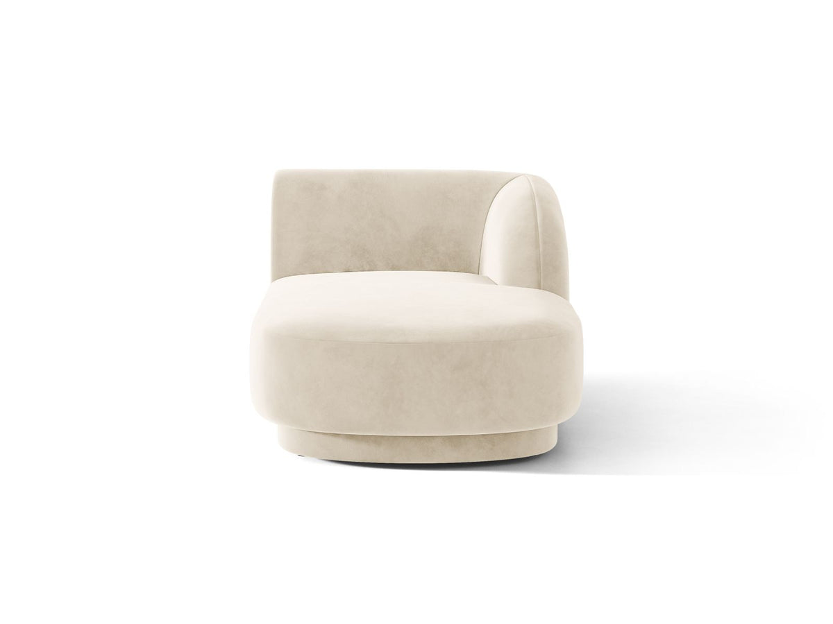 Miley — Chaise Longue Light Beige (Venus 2927) Black Plastic Right
