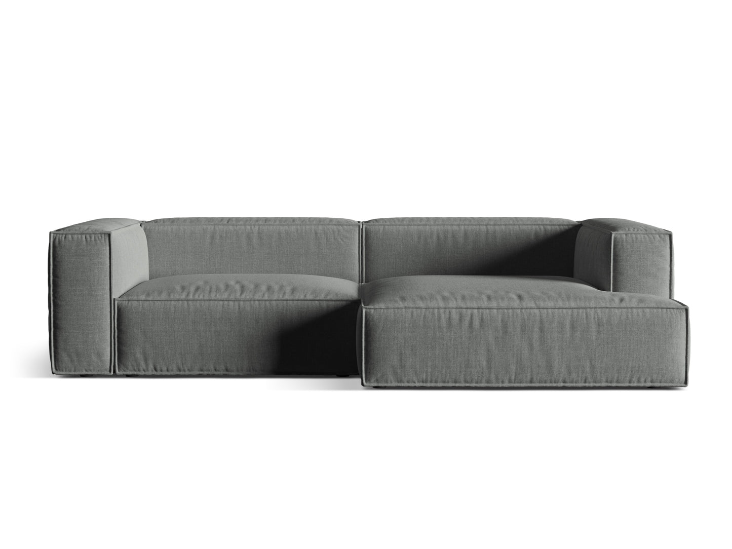 Nuria — Corner Sofa Grey (Liberty 20) Black Plastic