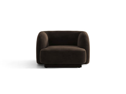 Miley — Armchair Dark Brown (Bluvel 48) Black Plastic