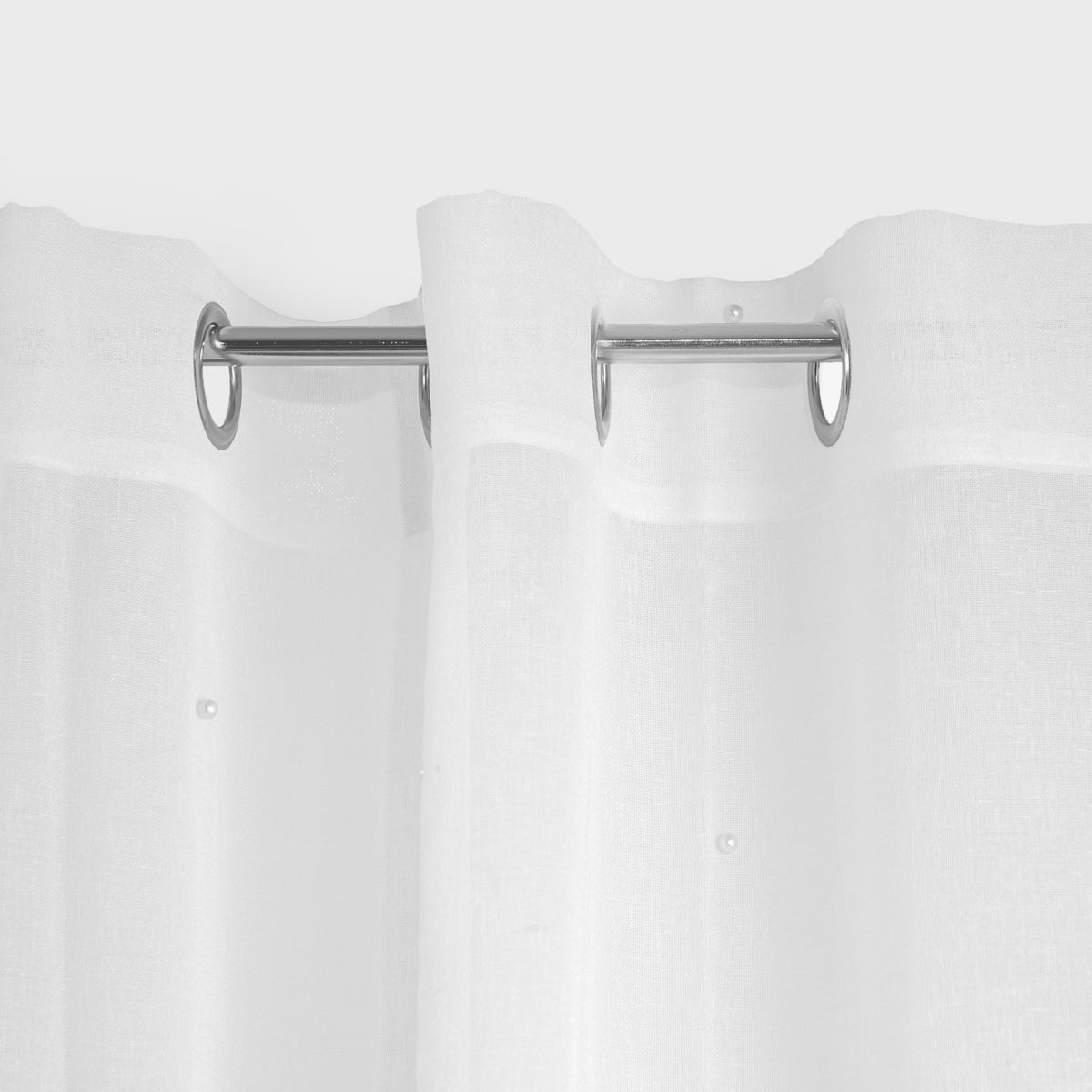 B2 Essentials Milan White Curtain with Pearls 140x250 cm