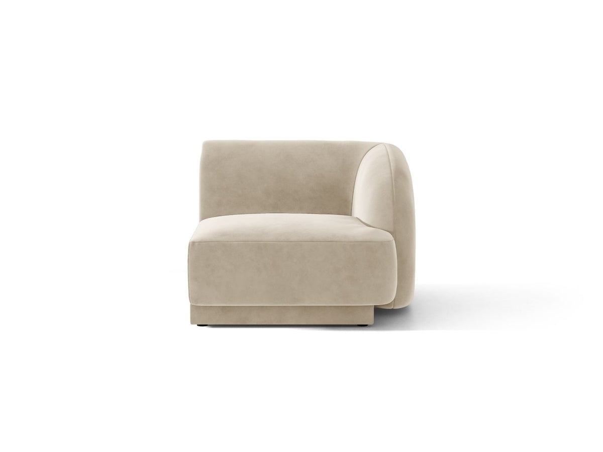 Miley — Modular Sofa Dark Beige (Bluvel 30) Black Plastic Right