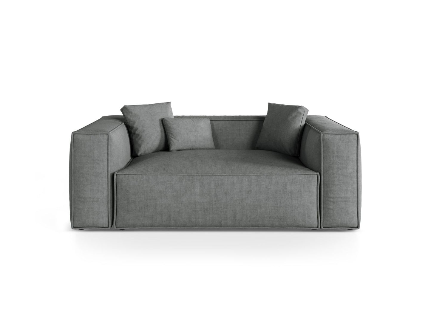Aveiro — Sofa Grey (Liberty 20) Black Plastic