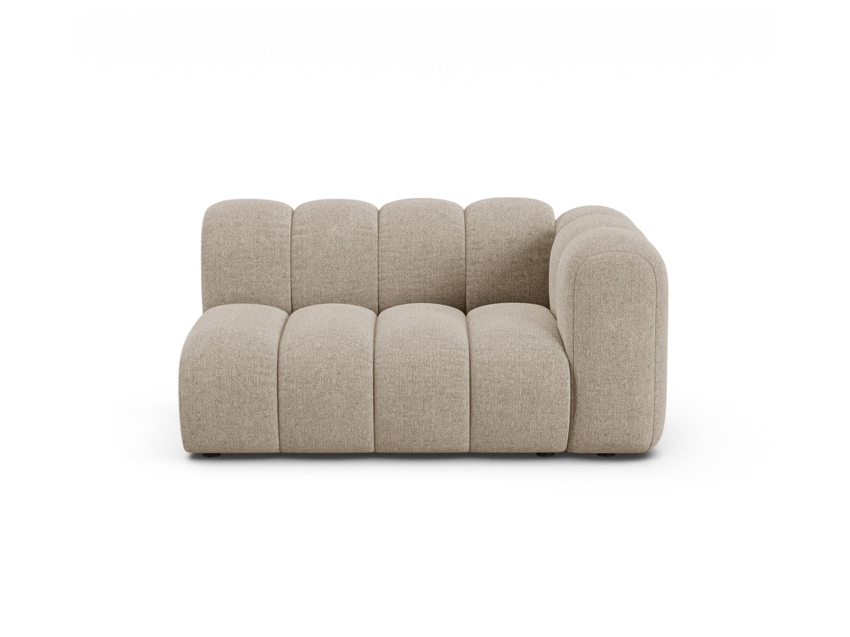 Lupine — Modular Sofa Dark Beige (Eden 4 Beige) Black Plastic Right