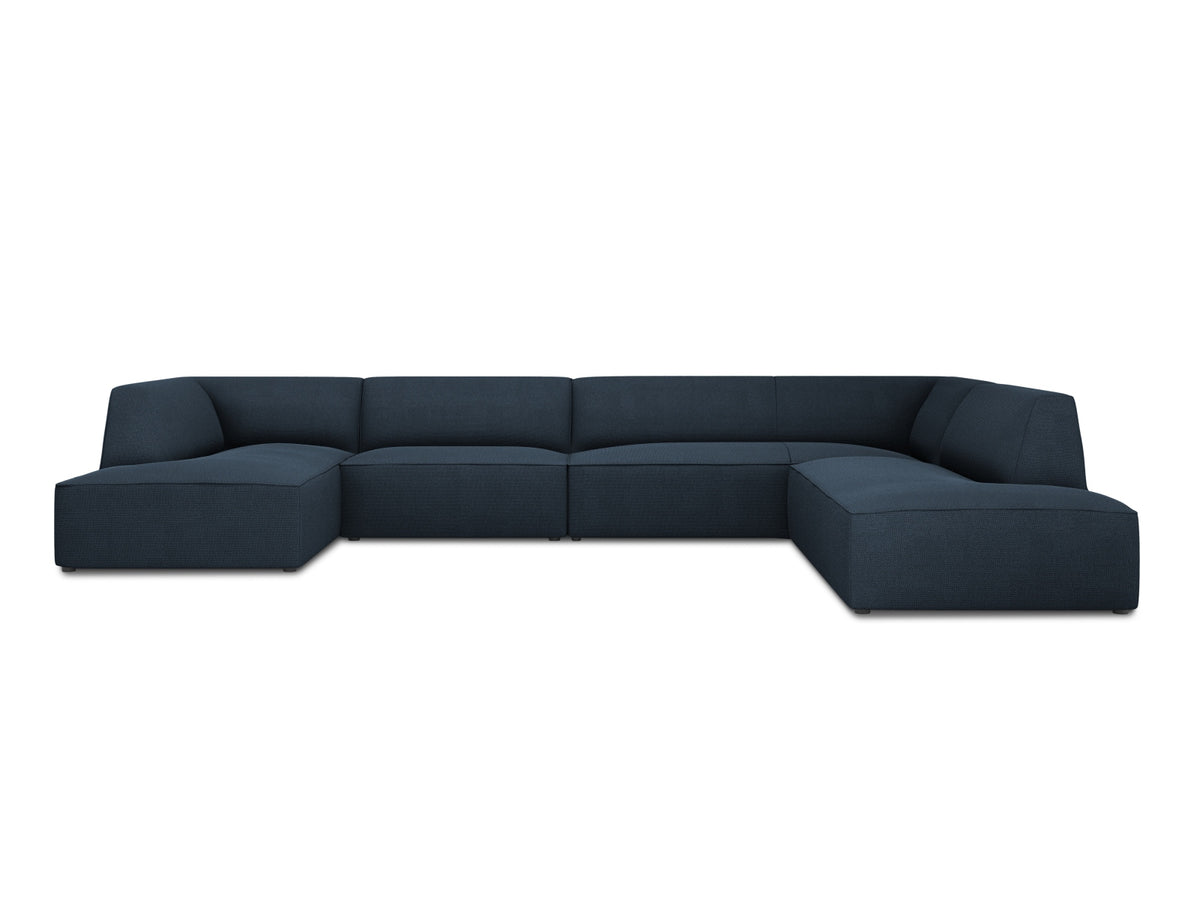 Ruby — Panoramic Sofa Navy Blue (Ottawa 18) Black Plastic Right