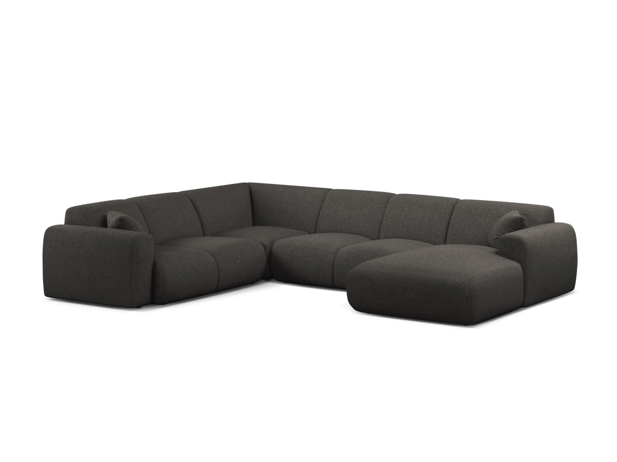 Molino — Panoramic Sofa Dark Grey (Eden 20 Graphite) Black Plastic Left