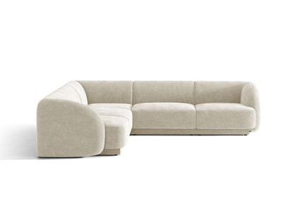 Miley — Corner Sofa Light Beige (Eden 2 Pearl) Black Plastic