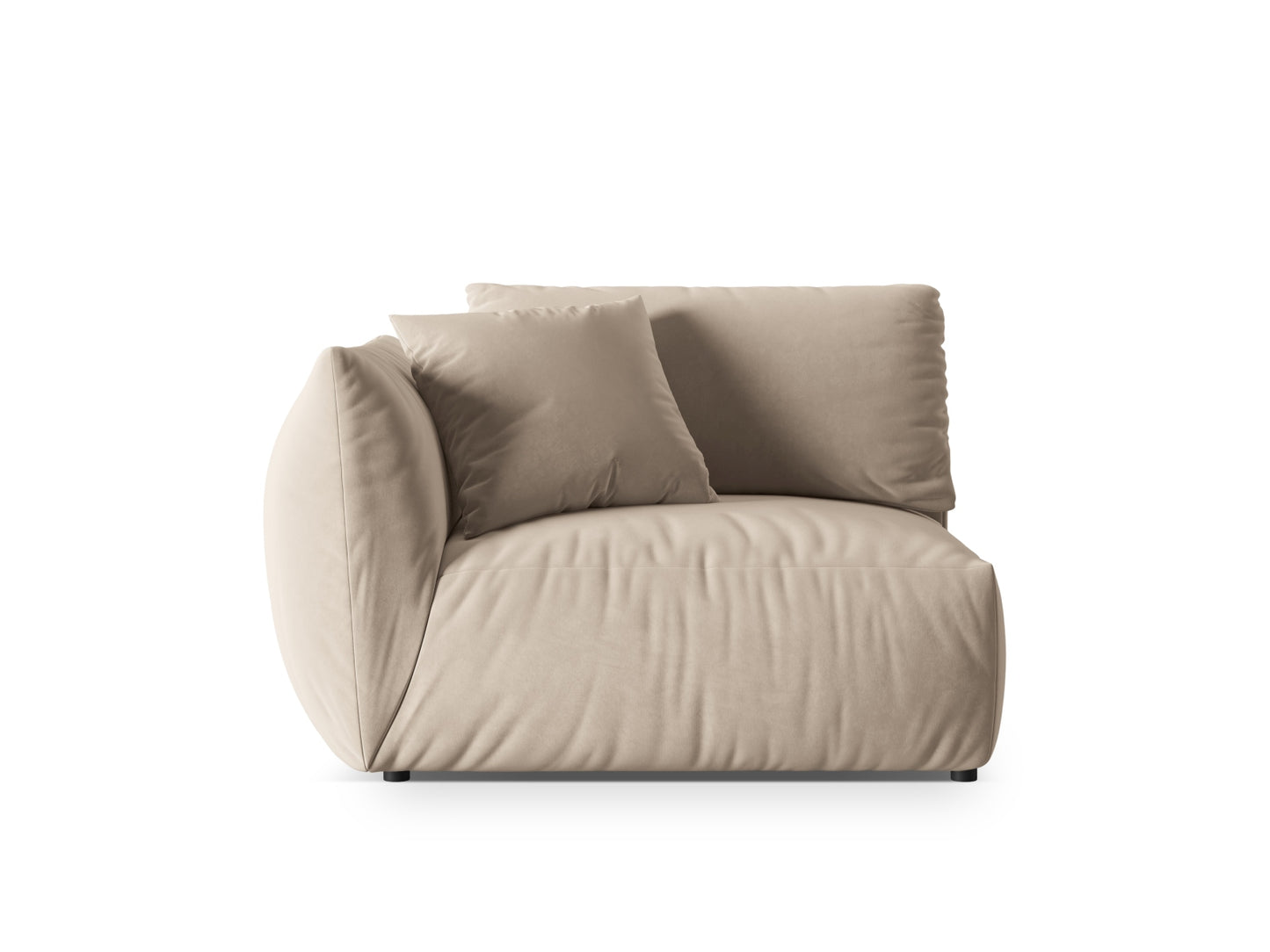 Chris — Modular Sofa Light Beige (Casino Pearl) Black Plastic Left