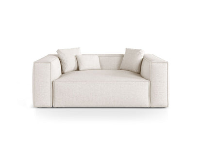 Aveiro — Sofa Light Beige (Eden 2 Pearl) Black Plastic