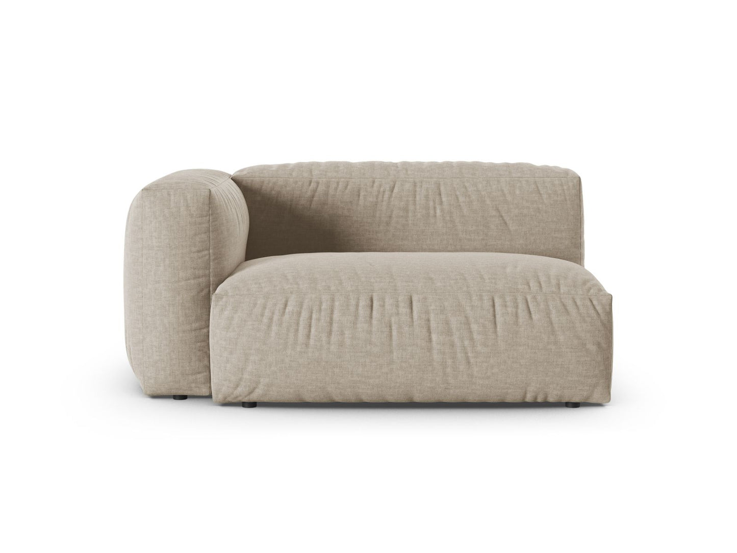 Martina — Modular Sofa Light Beige (Boston Toffee) Black Plastic