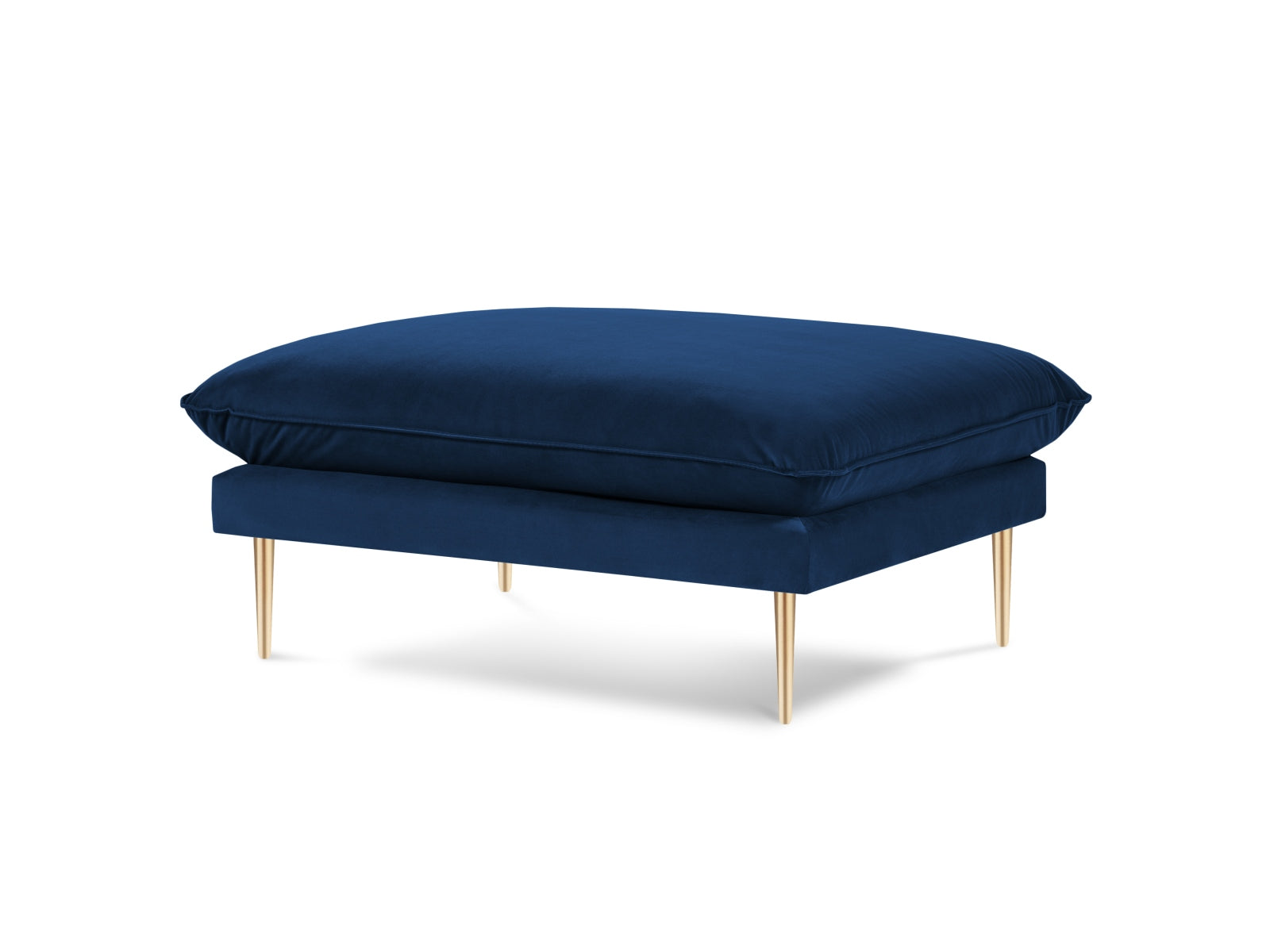 Vienna — Pouf Royal Blue (Bluvel 86) Gold Metal